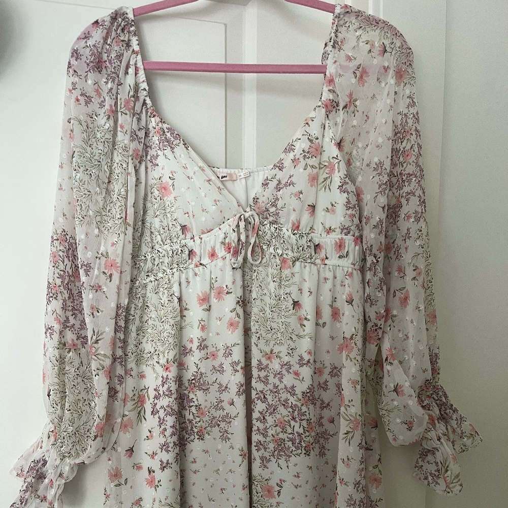 White Floral Mini Dress | Francescas